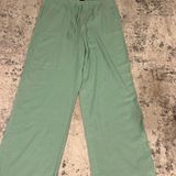 Gap Linen Rayon Blend Green Wide Leg Pants Woman's Size L Photo 0