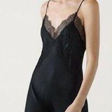 ZARA NWT  LACE MIDI SLIP DRESS black size large Photo 0