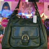Coach Green Leather Shoulder Bag Photo 0