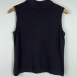 St. John Sleeveless Knit Top Mock Neck Chocolate Brown Size 2 Photo 0