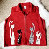 Allison Daley Cat Sweater Vest Red 2X Photo 0