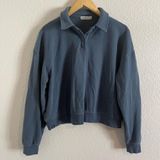 Barefoot Dreams Barefoot Dream Malibu Collection Brushed Fleece Polo Sweater Sweatshirt Photo 0