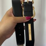 Steve Madden Black and Gold Faux Leather Belt Size Extra Small XS Photo 0