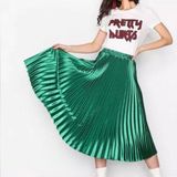 Haute Monde NWT Pleated Skirt Emerald Green Elastic waist women size S Photo 0