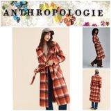 Anthropologie NWT NVLT Plaid Belted Trench Coat by  sz M Photo 0