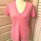 Under Armour  || Pink v-neck short sleeve top Photo 0