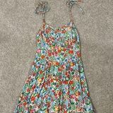 Floral Print Sundress with Tie Straps Size M Photo 0