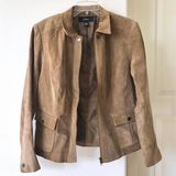 Alfani Zip Up Front Pocket Leather Suede Jacket Size Large Photo 0