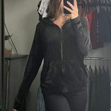 Gloria Vanderbilt Black Velvet Zip-up Photo 0