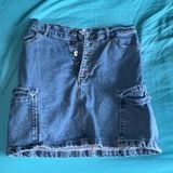Urban Outfitters Womens Cargo Denim Mini Skirt Photo 0