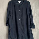 J.Jill Love Linen Women's Size Medium Navy Blue Tunic Blouse Photo 0