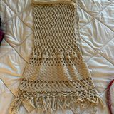 Anthropologie Beige Crochet Fringe Cover-Up by  Photo 0