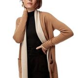 Babaton Beekman Cardigan Camel Tan Women's Size Large Open Front Aritzia Photo 0