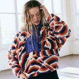 Free People Hit The Slopes Printed Fleece Pullover Photo 0