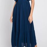 VICI Navy Blue Smocked Dress Photo 0