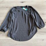 Fortune + Ivy  Dondria Mixed Material Blouse Grey L NWT STITCH FIX Photo 0