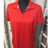 Adidas Climalite Large Polo Red Womens Golf Short Sleeve Photo 0