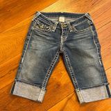 True Religion Knee Length Denim Shorts Photo 0