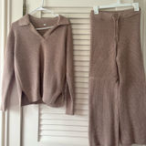 Knit Sweater Set Brown Photo 0