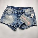 Soundgirl  Women’s Short Denim Embellished Pockets Shorts Sz 1 Photo 0