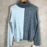 Ellen Tracy Downtown Glam Colorblock Turtleneck Sweater NWT LARGE Photo 0