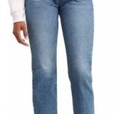 Levi's LEVI’S Premium Wedgie Button Fly Straight Cropped Ankle Jeans ~Medium Wash Sz 25 Photo 0