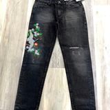 Annie Griffin Griffin Black Distressed Embroidered Jeans NWT  Photo 0