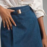 Anthropologie Denim belted mini skirt Photo 0
