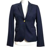 J.Crew Classic Schoolboy Blazer Wool Gold Button Navy Blue Women’s Size 0 Photo 0