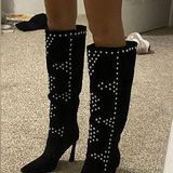 Aria Black Knee High Stilettos Photo 0