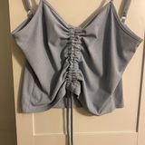 Zaful Blue Runch Tie Tank Top Photo 0