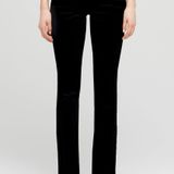 L'Agence Oriana Black Velvet High Rise Straight Leg Jeans Photo 0
