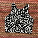 Athleta  BLACK ABSTRACT HIGH NECK BRA TOP Photo 0