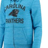 NFL NWT Women's Carolina Panthers lightweight heather blue Full-Zip Hoodie Photo 0