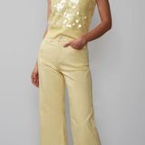 New York & Co. High Rise Wide Leg Yellow Pants Photo 0
