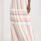 l*space L* revolve Bondi Metallic Striped High Rise boho Pull-On Maxi Skirt small Photo 0