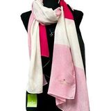 Kate Spade Colorblind Large Shawl Scarf in Pink and White, NWT Photo 0