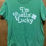 Fifth Sun Green I’m Feeling Lucky Short Sleeve Shirt Perfect for St. Patrick’s Day Photo 0