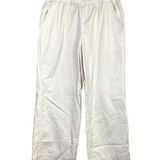 J.Crew Cotton Wide Leg Pant Elastic Waist High Rise Pockets 90s M Cream # 2281 Photo 0