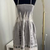 Max Studio Womens Spaguetti Strap Elastic Top Fit and Flare Dress Gray One Size Photo 0