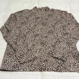 Lands' End  Leopard Animal Print Womens Top Small Mock Turtle Neck Shirt Brown Photo 0
