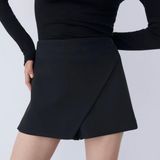 ZARA Black Asymmetrical Skort Photo 0