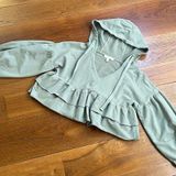 Grade & Gather V-Neck Hooded Tiered Sweatshirt Photo 0