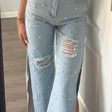 Boutique Embellished Cut Out Jeans Photo 0