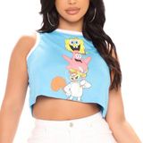 Nickelodeon Spongebob Cropped Jersey Tank Top Photo 0