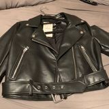 ZARA cropped leather motor jacket Photo 0