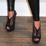 Black Mesh Formal Heels Size 6.5 Photo 0