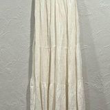 Flawless  Ivory Boho Smocked Flowy Strapless Maxi Dress Size Medium Photo 0