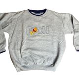 Disney Vintage Pooh Y2K Grey Casual Crewneck Pullover Sweater Size L Photo 0
