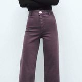 ZARA Marine Straight Jeans Purple Photo 0